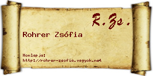 Rohrer Zsófia névjegykártya