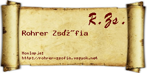 Rohrer Zsófia névjegykártya