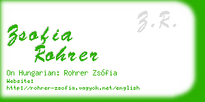 zsofia rohrer business card