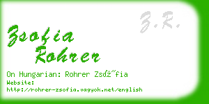 zsofia rohrer business card